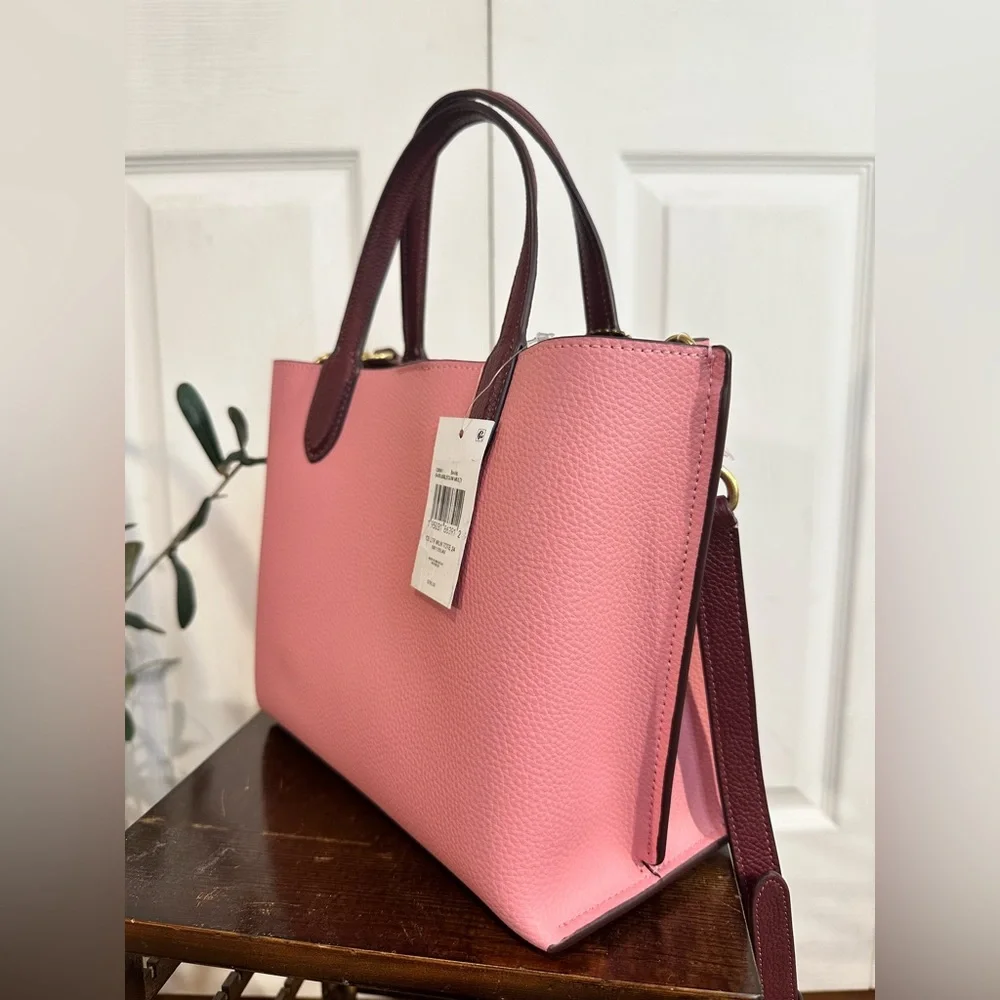 Coach Willow tote 24 colorblock pink purple crossbody convertible - Picture 5 of 16